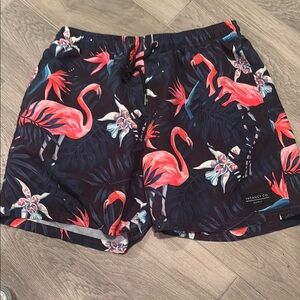 Vacancy Co. Men's Flamingo Swim Shorts Size L